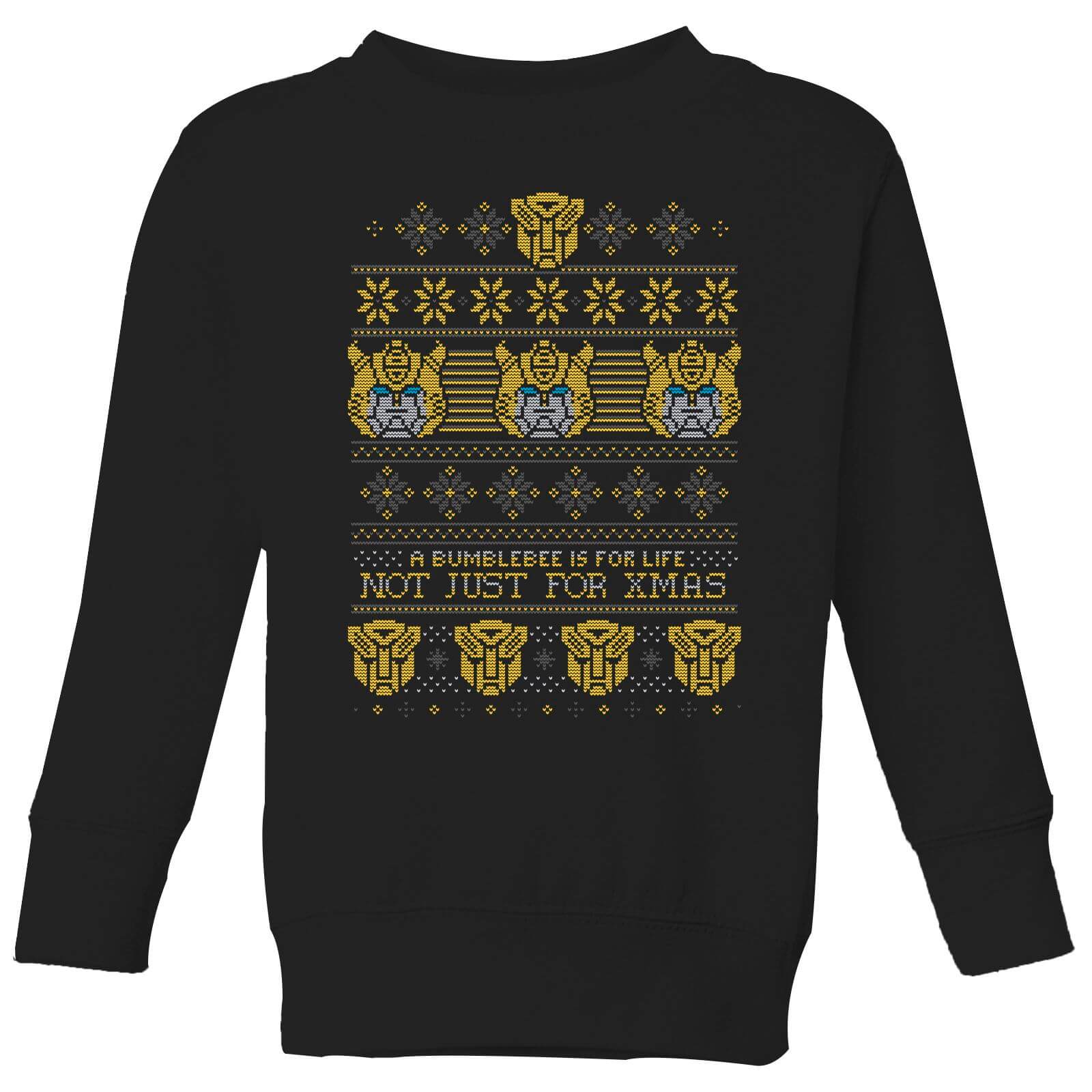 Bumblebee Classic Ugly Knit Kids' Christmas Jumper - Black - 3-4 Years