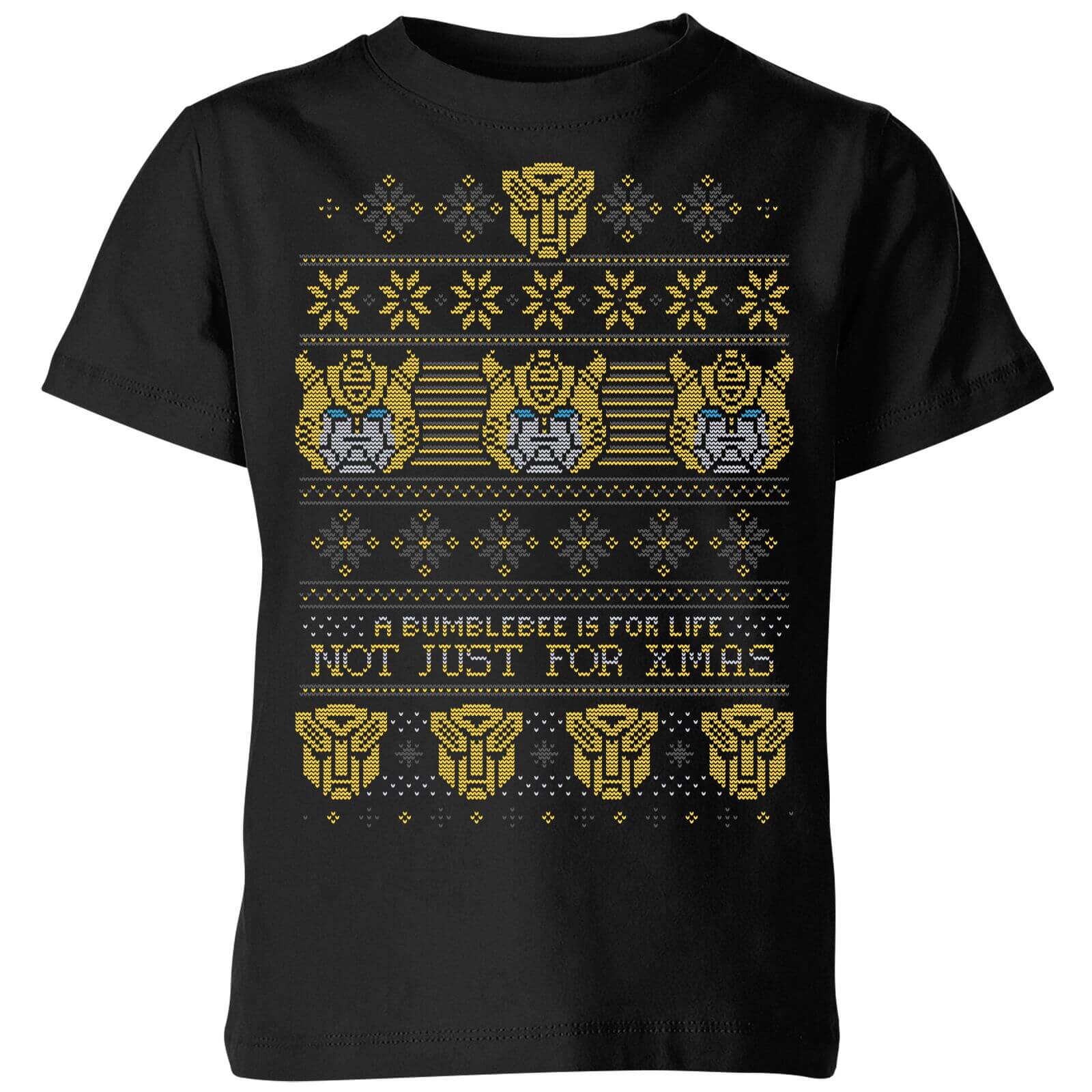 Bumblebee Classic Ugly Knit Kids' Christmas T-Shirt - Black - 3-4 Years