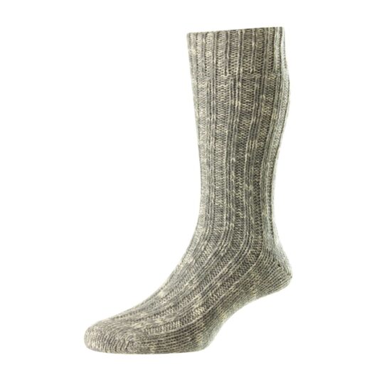 Chunky Knit Rib Grey Marl 6-11 Socks