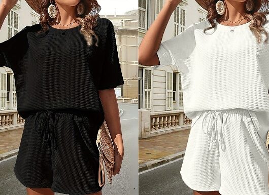 Comfy Waffle-Knit Loungewear Set - 11 Colours, 5 Sizes
