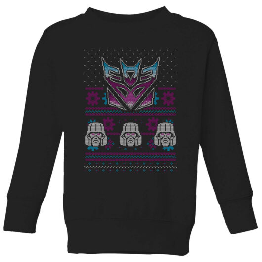 Decepticons Classic Ugly Knit Kids' Christmas Jumper - Black - 3-4 Years