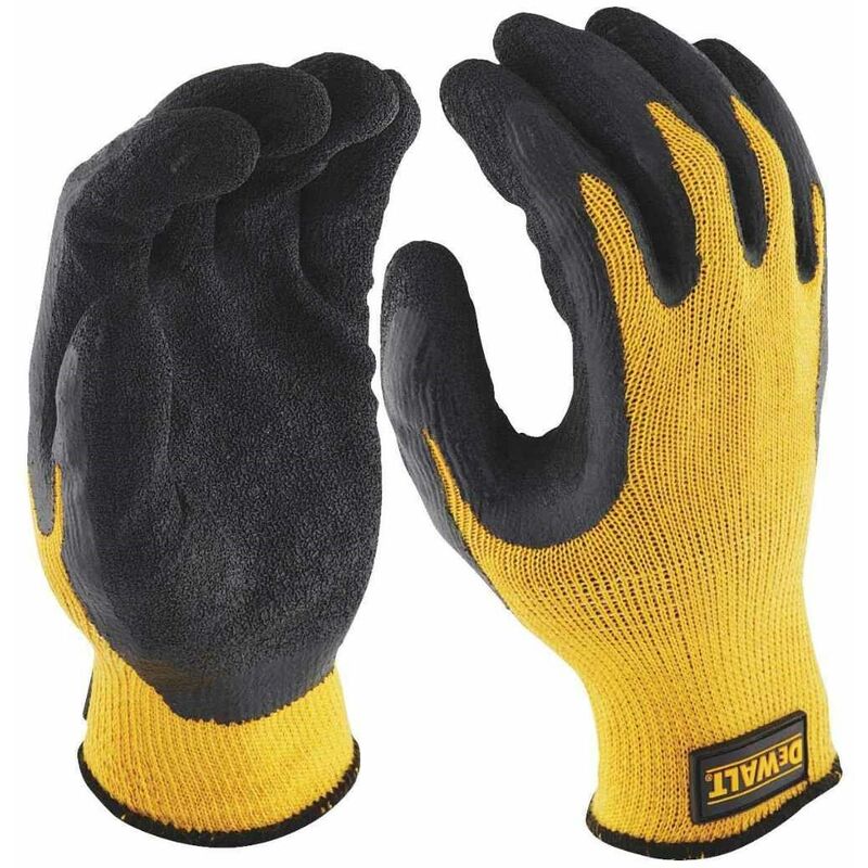 Dewalt - DPG70L eu Yellow Knit Back Latex Gloves - Large dewgripper