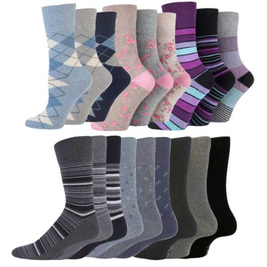 Easylife Womens Gentle Grip Socks, Size Set of 9