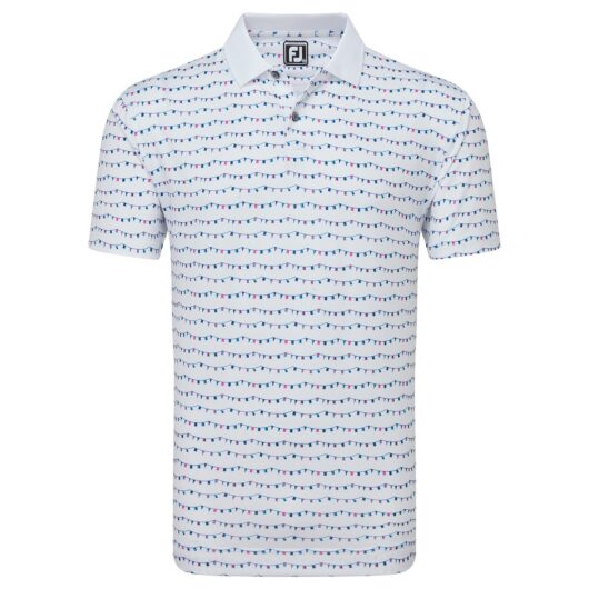 FootJoy Flag Banner Print Knit Collar Golf Polo Shirt