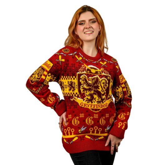 Harry Potter Gryffindor Quidditch Knitted Christmas Jumper - 4XL
