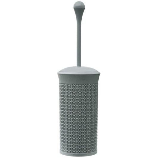 Knit Design Loop Plastic Toilet Brush and Holder, Grey