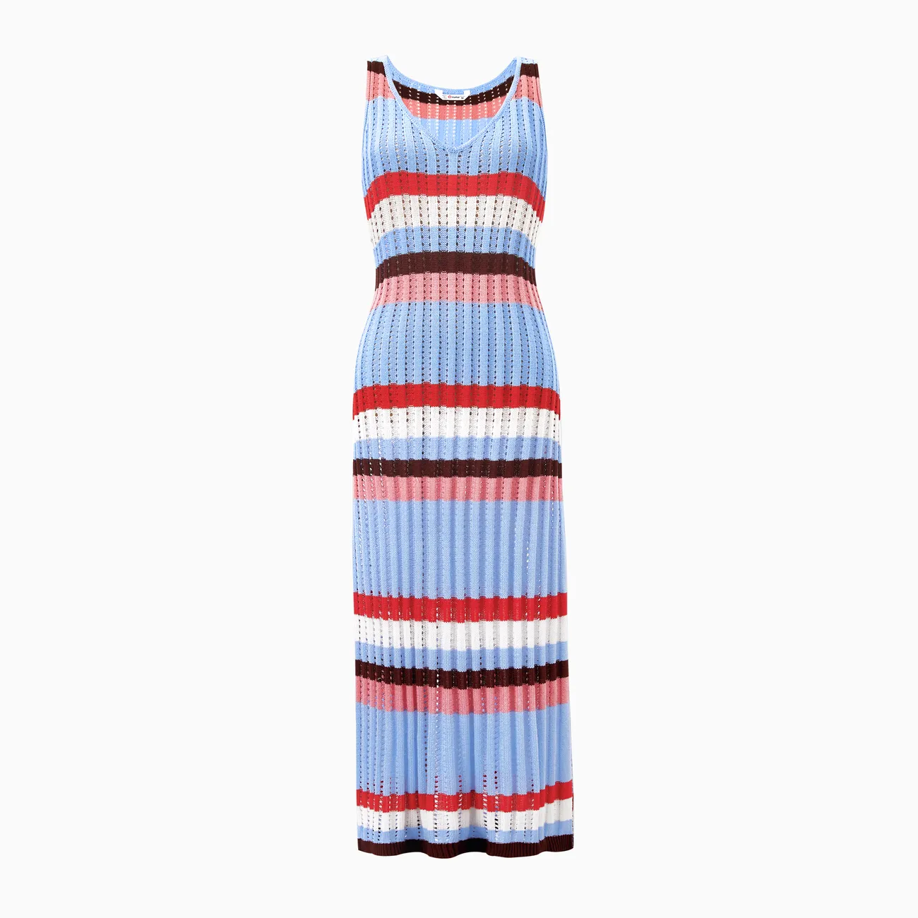 Knitted Stripe Beach Dress with Hollow-out Design for Mommy and Me
