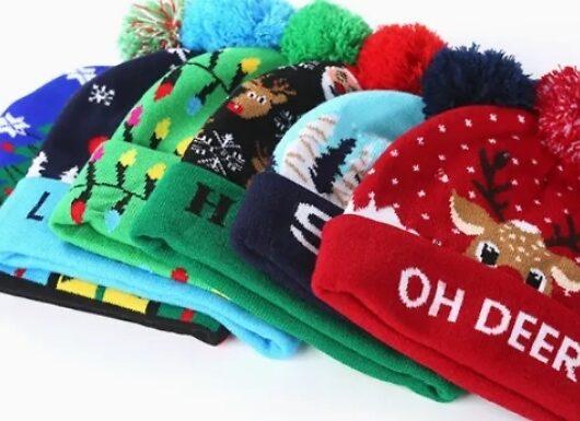 LED Knitted Christmas Hat - 6 Colours