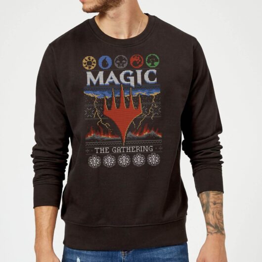 Magic The Gathering Colours Of Magic Knit Christmas Jumper - Black - S
