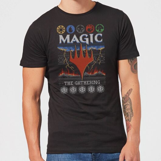 Magic The Gathering Colours Of Magic Knit Men's Christmas T-Shirt - Black - S