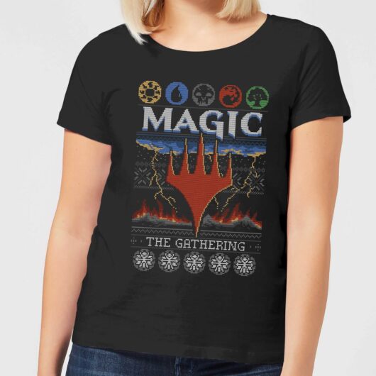 Magic The Gathering Colours Of Magic Knit Women's Christmas T-Shirt - Black - XS