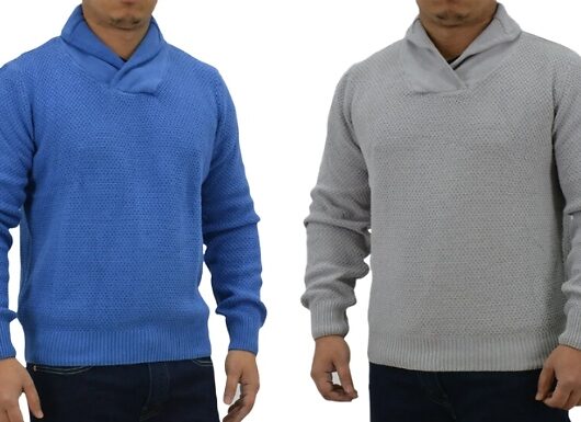 Men's Shawl Collar Knit Jumper - 2 Colours & 4 Sizes