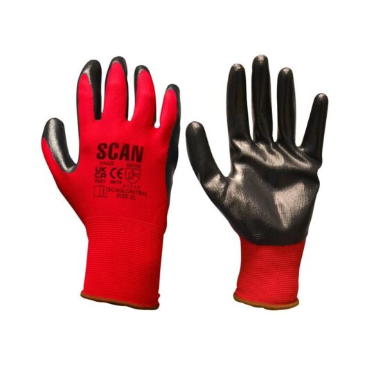 Scan - Nitrile Coated Knitted Gloves - m (Size 8) scaglonitbm