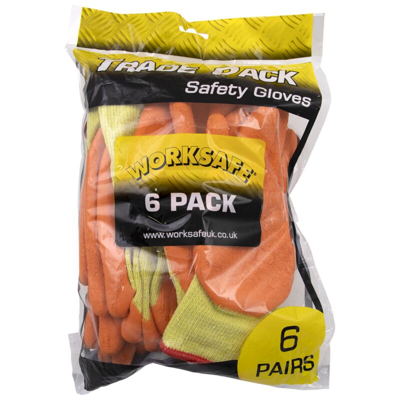 Sealey - Super Grip Knitted Gloves Latex Palm (X-Large), Pack of 6 Pairs