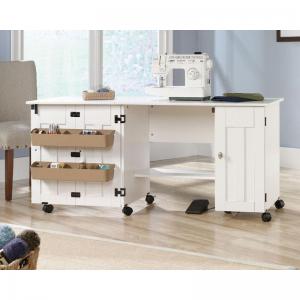 Teknik Office Sewing Craft Cart in a Soft White Finish with spacious