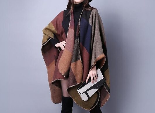 Women's Knitted Multicoloured Poncho - 4 Colours