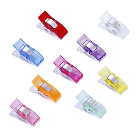 100PCS Sewing Clips, Plastic Sewing Clips Assorted Colors, Wonder Sewing Fabric Craft Clips, Random Color