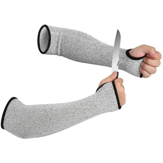 2pcs Forearm Protection Sleeves, Level 5 Arm Protection Sleeves, Anti-Scratch Knit Work with Thumb Hole Arm Protection for Kitchen and Gardening