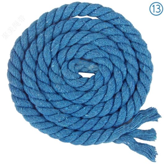 8mm x 65.5ft 3 Strand Braided Cotton Rope for Craft Knitting Yarn (13 Dark Blue)