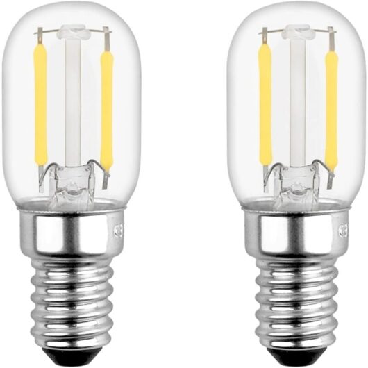 Aougo - 1W E14 led Bulb for Fridge, T22, Equivalent to 15W E14 Incandescent, Warm White 2700K, 230V, Small E14 led for Fridge/Salt Lamp/Kids Night