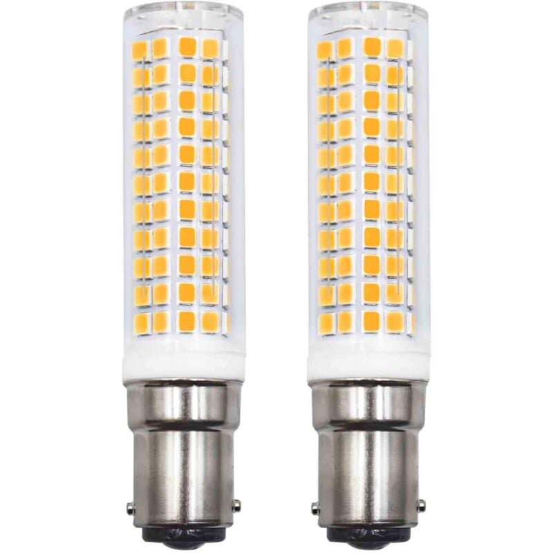 Aougo - Pack of 2 B15d led Bulbs Replacing 75W 90W 80W Warm White 3000K 220V 230V 890lm 7W Wall Sconce for Living Room Chandelier Sewing Machine