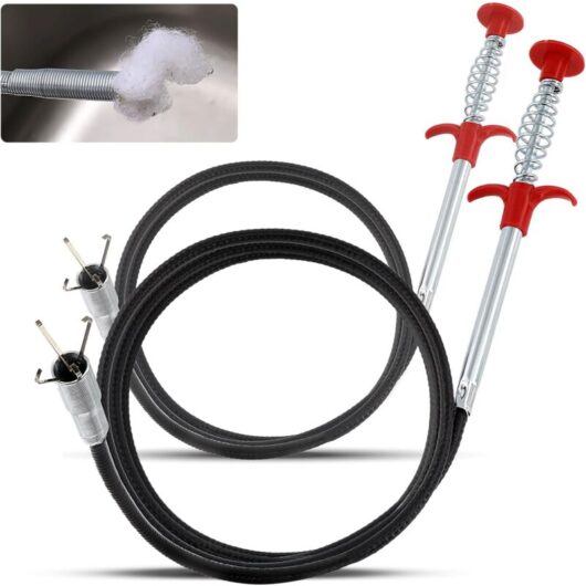 Csparkv - 2PCS Drain Cleaner 0.9m/1.6m Telescopic Pliers for Kitchen Sink, Bathroom, Toilet, Sewer Pipe
