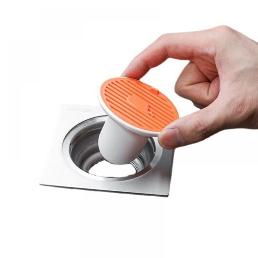 Cyslmuk - 1pc Bathroom Sink Drain Strainer, Orange, Anti-odor Bathtub Stopper, Anti-clogging and Anti-backflow Sewer Floor Drain Core