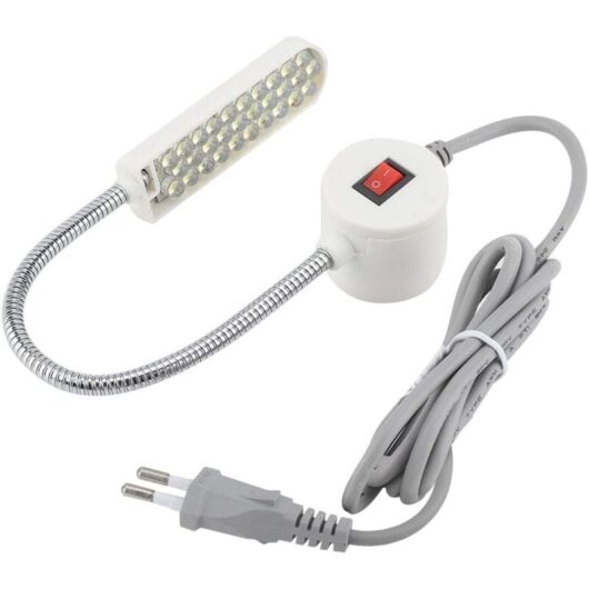 Cyslmuk - 30 led Gooseneck Work Light with Magnetic Base for Lathes, Drills and Sewing Machines (eu Plug 220V)