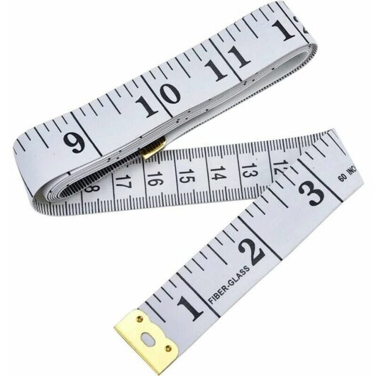 Double-sided tape measure for sewing, chest / waist measurement, 150 cm, white
