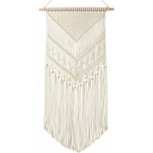 Hoopzi - Macrame Wall Hanging Plant Hanging Rope Bohemian Knitted Cotton Decor Tapestry, 76 x 35.6 cm