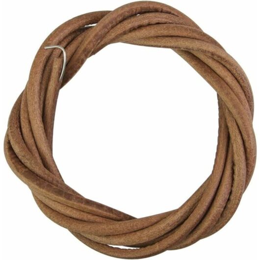 Ikodm - Leather Sewing Machine Belt Old Belt 180cm Strong Non-Slip with Hook Sewing Machine Accessory Brown for Sewing Machine Foot Pedal Singer