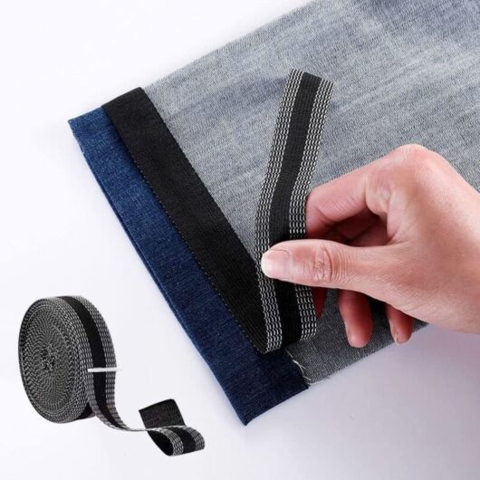 Ironing tape hemming tape ironing tape for curtain - edge tape 2.5 cm × 5 m black