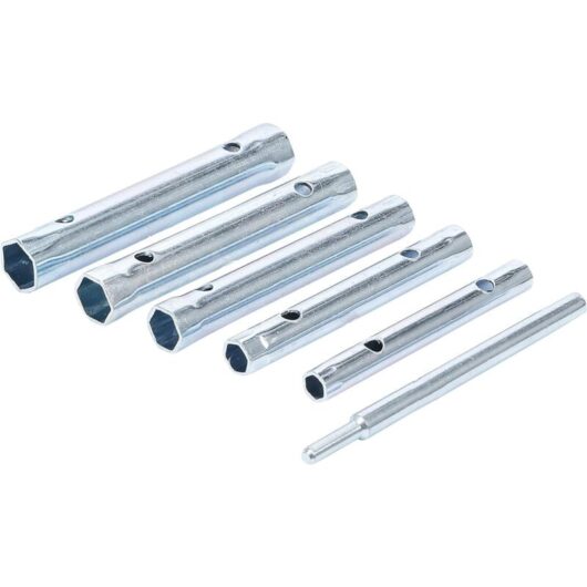 Kitchen sewer pipe, sink faucet, dual-use extended hollow hexagonal socket wrench and core box tool 6 Pieces