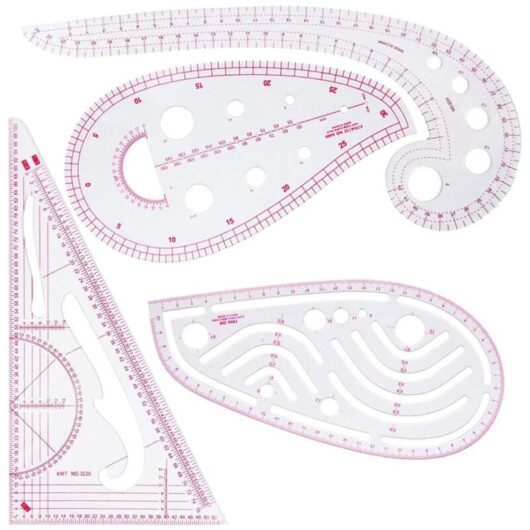 Linghhang - 4 Pieces Sewing Ruler Metric Curve Ruler for Sewing Drawing Template Tailor Tool for diy Clothing