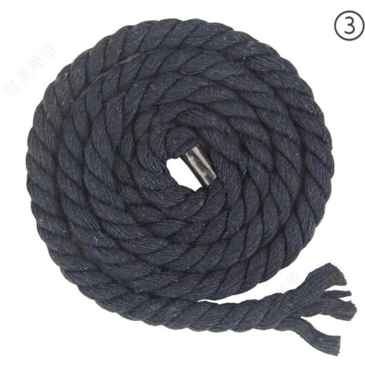 Linghhang - 8mm x 65.5ft 3 Strand Braided Cotton Rope for Craft Knitting Yarn (03 Navy Blue)