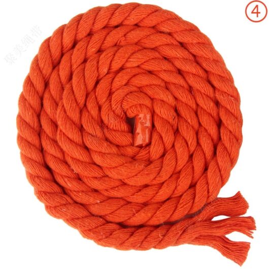 Linghhang - 8mm x 65.5ft 3 Strand Braided Cotton Rope for Craft Knitting Yarn (04 Orange)