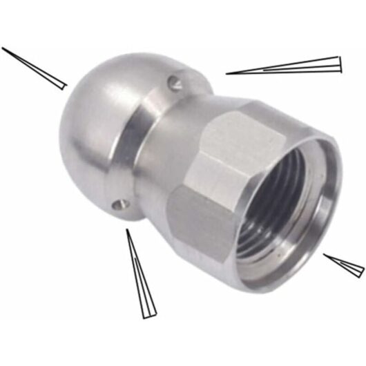 Linghhang - High Pressure Water and Sewer Cleaning Nozzle Stainless Steel Washer Attachment for Pipe Fitter and Drainer 3/8in