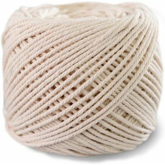 Macrame yarn 4 ply natural cotton yarn (2mm x 200m), soft cotton rope, cotton cord for diy crafts, plant hangers, wall hanging, knitting, decorative