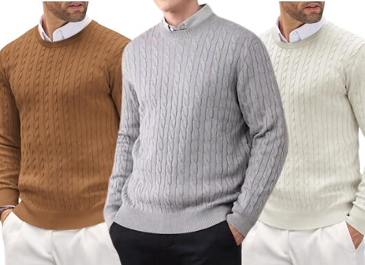 Men's Casual Viscose Knit Sweater - 7 Colours, 5 Sizes!