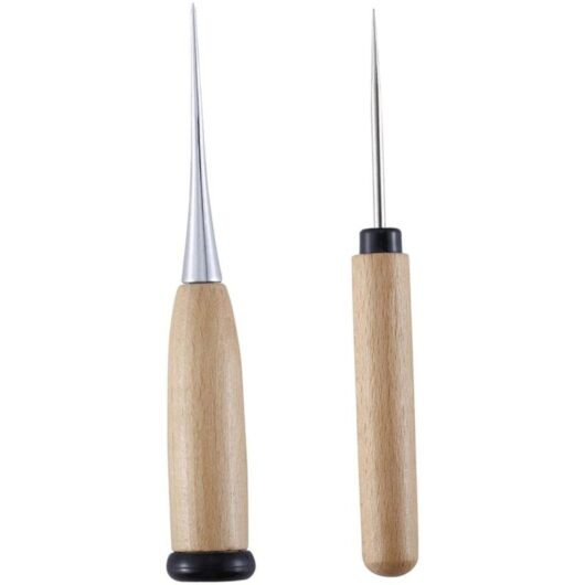 Pack Wooden Handle Sewing Awl Punch Punch Kit Sewing, Solid Awl Tool for diy Craft