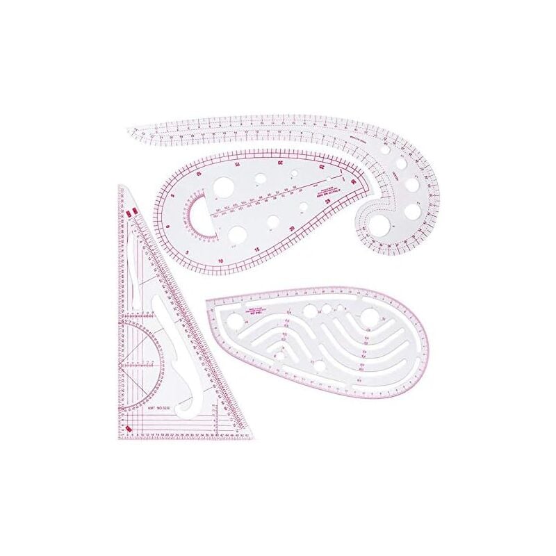 Sewing Ruler 4 Pieces Metric Ruler Curve Ruler for Sewing Drawing Template Tailor Tool for diy Clothing - Csparkv