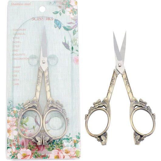 Stainless Steel Sewing Scissors Butterfly Pattern Vintage Style Embroidery Scissors