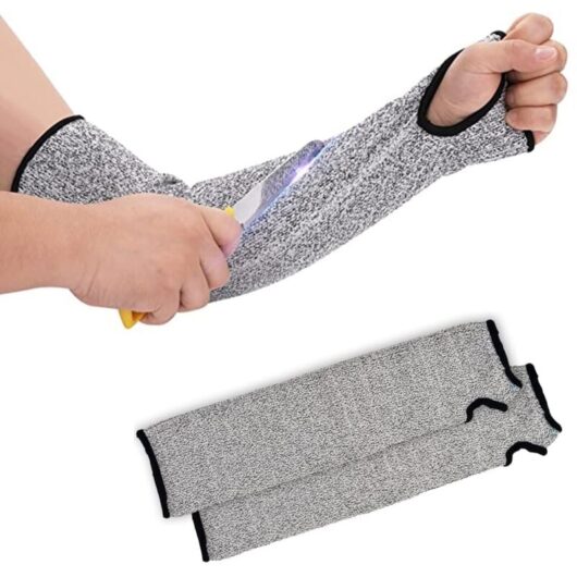 Tinor - Cut Resistant Knit Sleeves, Level 5 Protection Anti-Cut Gardening Gloves Work Safety Protection Tool Prevent Scrapes Scratches Skin uv
