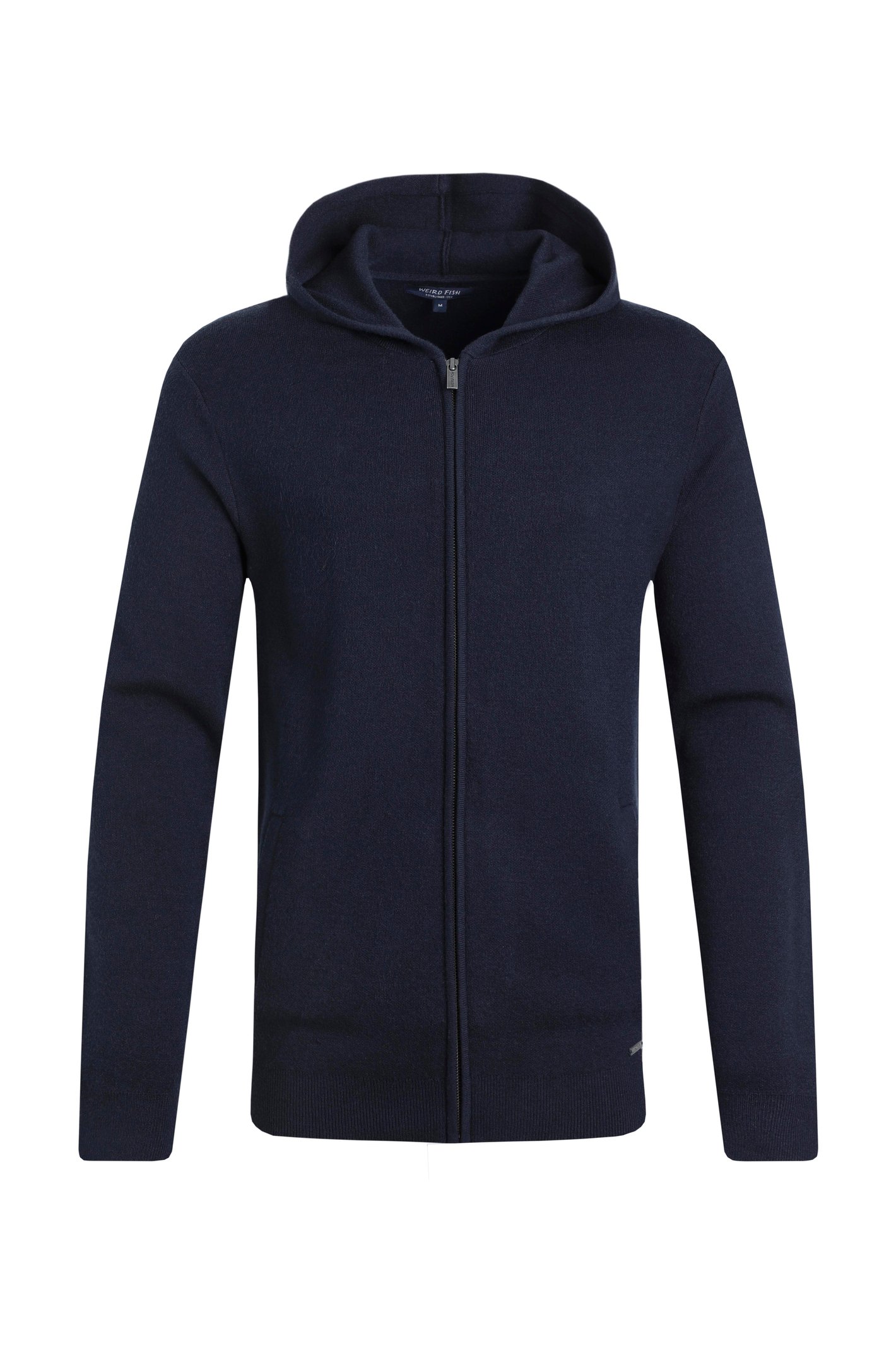 Weird Fish Samuel Knitted Full Zip Hooded Jumper Navy Size 2XL