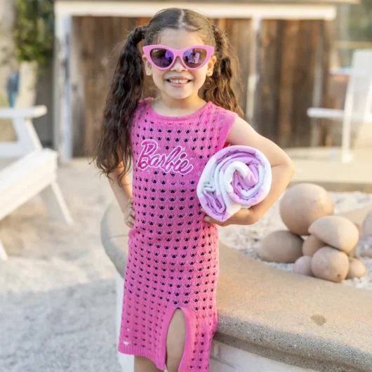 Barbie Mommy And Me 1pc Hollow-out Crochet Tank Knitted Slit Dress