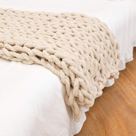 CCYKXA 80X100,Beige Chunky Knit Blanket Chunky Knit Blanket Chunky Knit Blanket Handwoven Coarse Wool Sofa Blanket Chunky Knit Wool Blanket