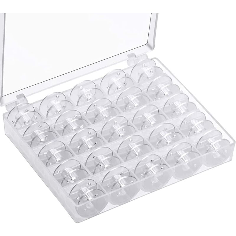 Ccykxa - 25pcs Transparent) Sewing Machine Bobbin, Sewing Machine Bobbins Universal Sewing Bobbins Plastic Sewing Machine Bobbin with Storage Box