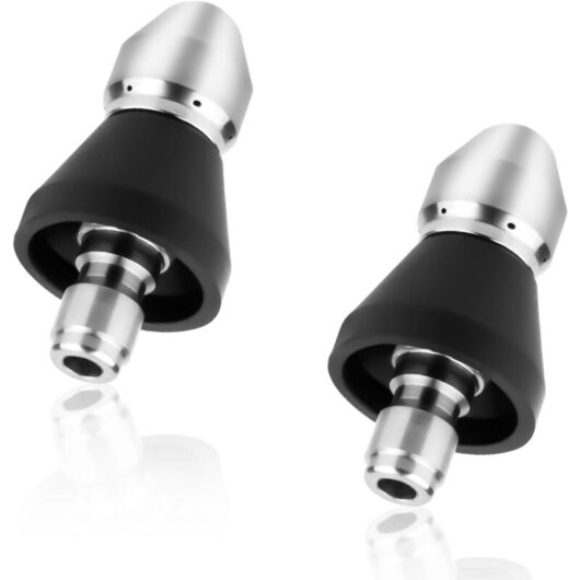 Ccykxa - 2pcs High Pressure Sewer Cleaning Nozzle, 1 Front Jet and 6 Rear Jets Pipe Drain Cleaning Nozzle for 1/4 Inch Quick Connector Sewer Cleaning