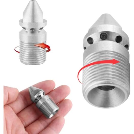 Ccykxa - Sewer Jetter Nozzle, 3/8' Stainless Steel Pipe Cleaning Nozzle, High Pressure Cleaning Machine Accessories, Pressure Sewer Cleaning Pipe