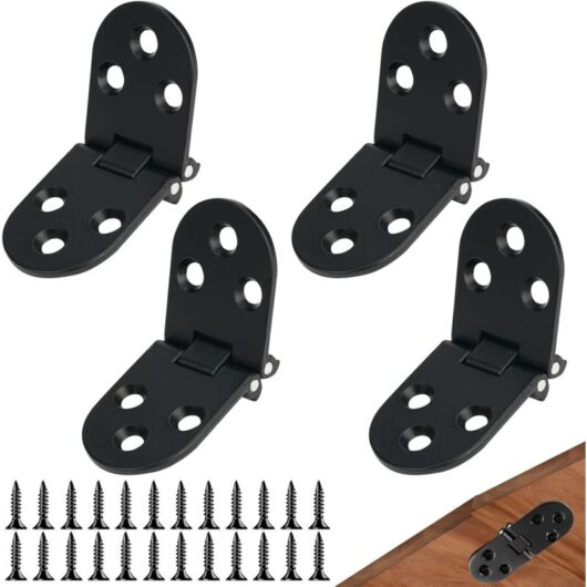 Linghhang - 4pcs Flat Door Hinge Folding Door Hinges Folding Flip Hinge Alloy Table Sewing Machine Folding Flip Hinge Av
